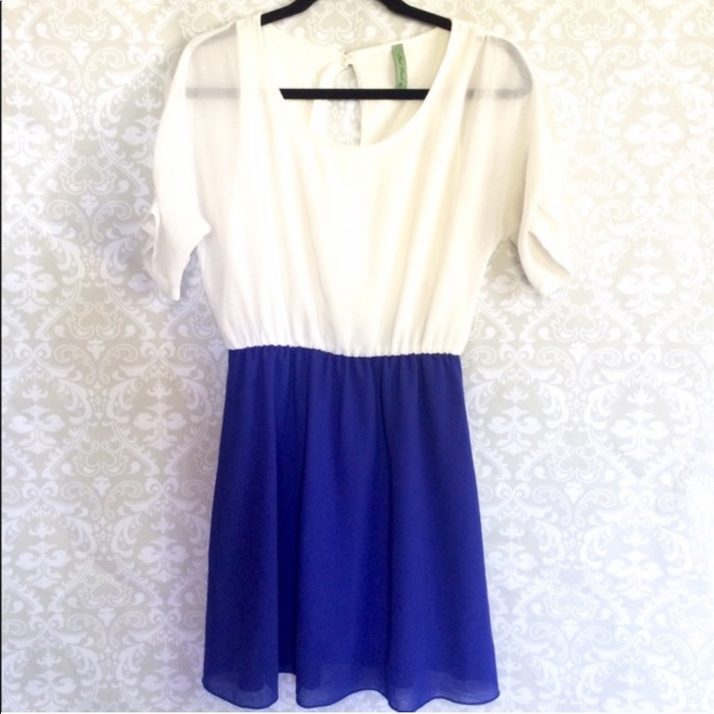 Cobalt Blue + White Dress